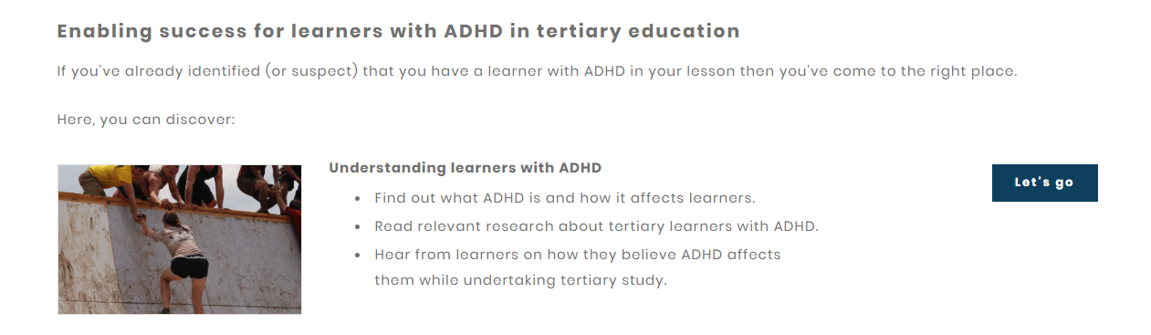 Enabling success for learners with ADHD